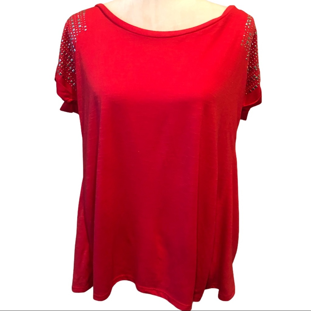 NEW Red Scoop Neck Top